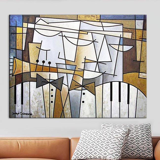 Musical art on canvas "Two Musicians"
