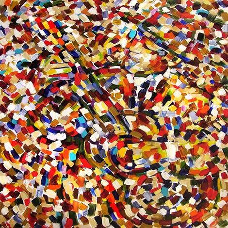 A colorful fine art commission about music.