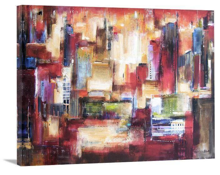 Abstract Cityscape Painting Print - "City View" - Chicago Skyline Art