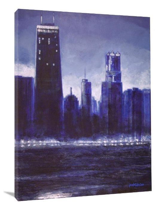 Chicago Skyline Canvas Print - "Chicago Skyline in Blue" - Chicago Skyline Art