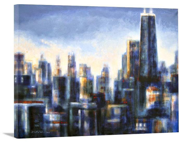 Chicago Skyline Print - "Chicago in The Morning" - Chicago Skyline Art