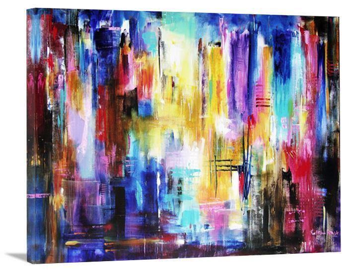 Abstract City Skyline Canvas Print - "City Lights" - Chicago Skyline Art