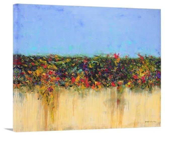 Modern Landscape Painting Print- "Springtime Fields" - Chicago Skyline Art