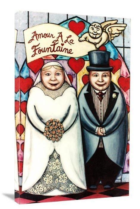 Romantic Cute Wedding Couple Canvas Art Print