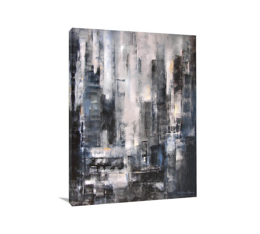 Neutral Abstract Cityscape Canvas Wrap Print - "Within the Metropolis"