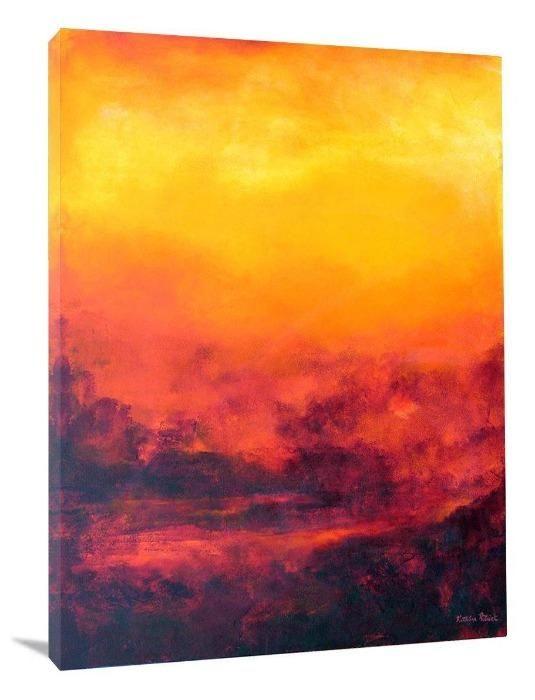 Abstract Landscape Painting Print - "Sunset" - Chicago Skyline Art