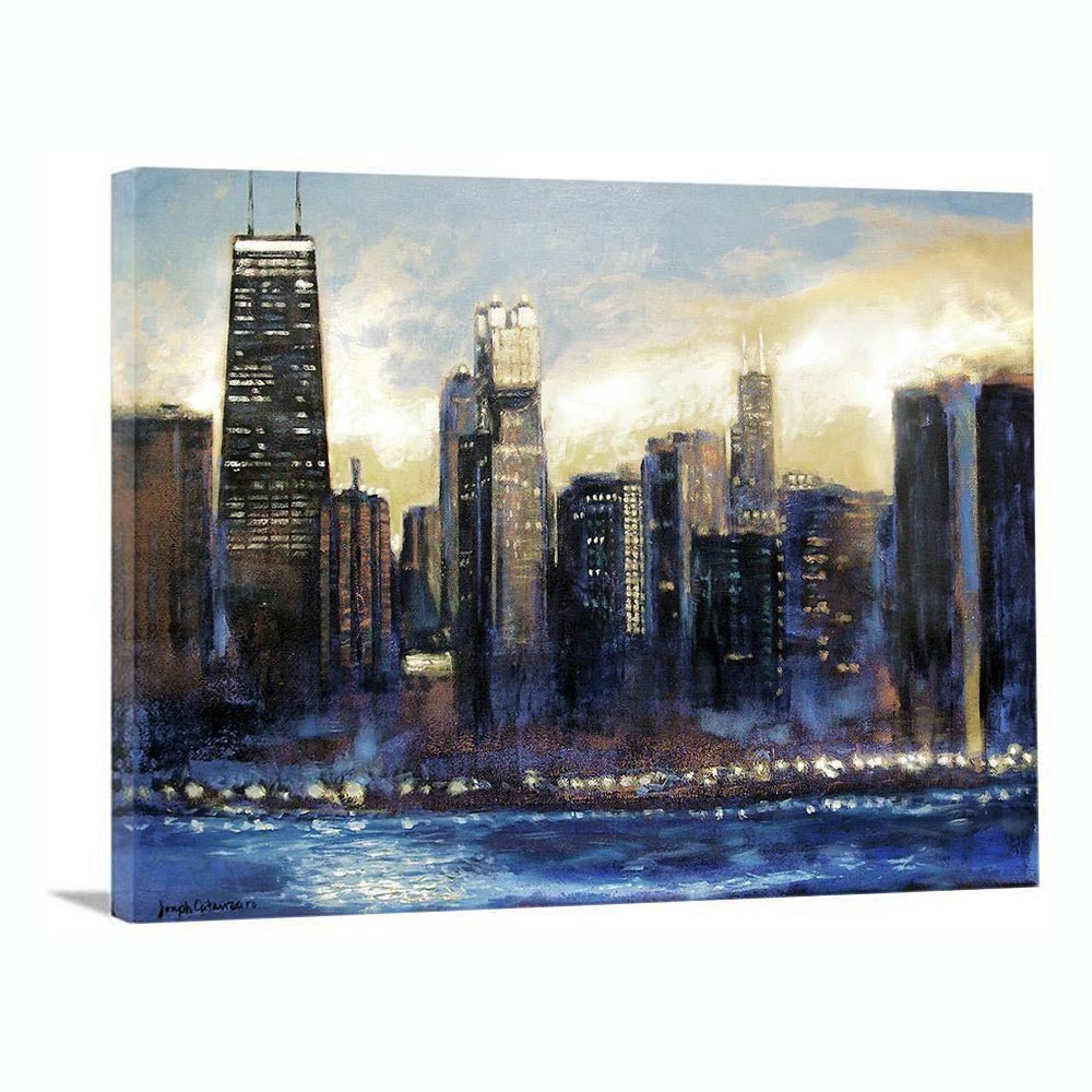 Chicago cityscape painting print on canvas
