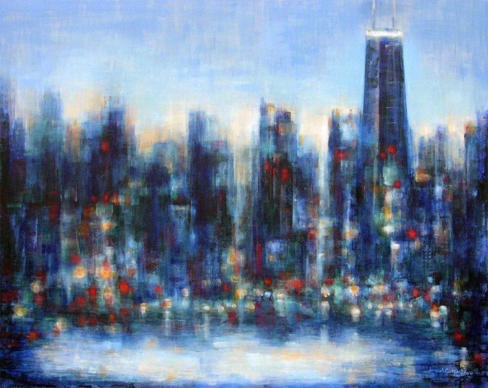 painting of Chicago skyline