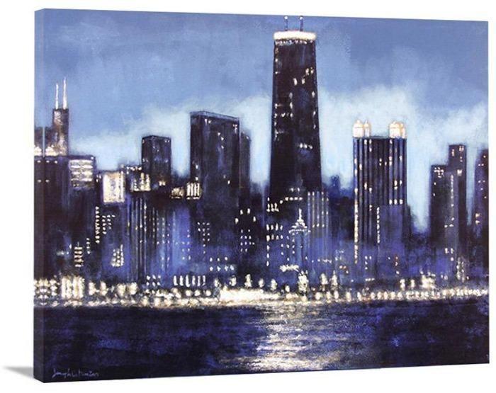 Chicago Skyline Painting Canvas Print -"City of Chicago" 