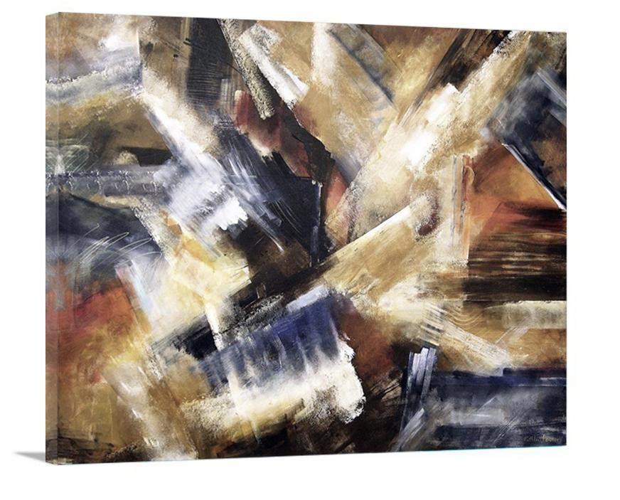 Abstract Painting Print in Neutrals - "Elemental Forces" - Chicago Skyline Art