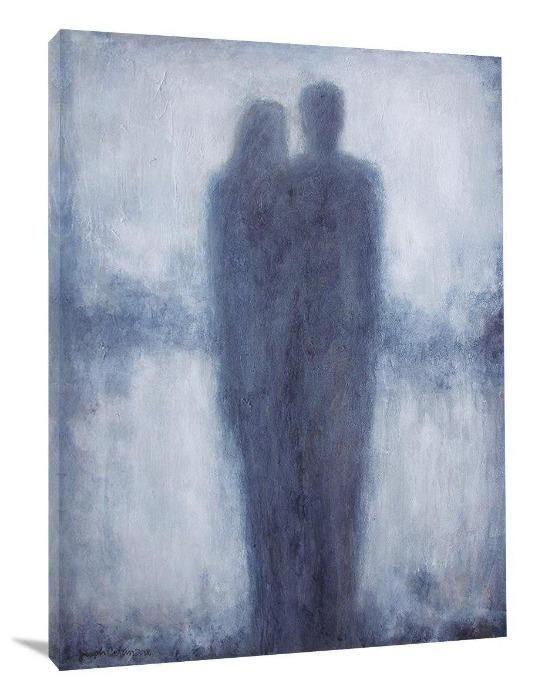 Romantic Couple Canvas Art Print - "Us" - Chicago Skyline Art