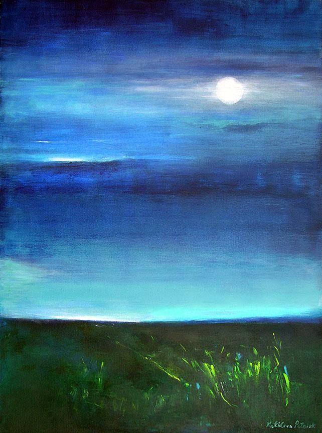 Contemporary Landscape Art Canvas Print - "Moonlight"