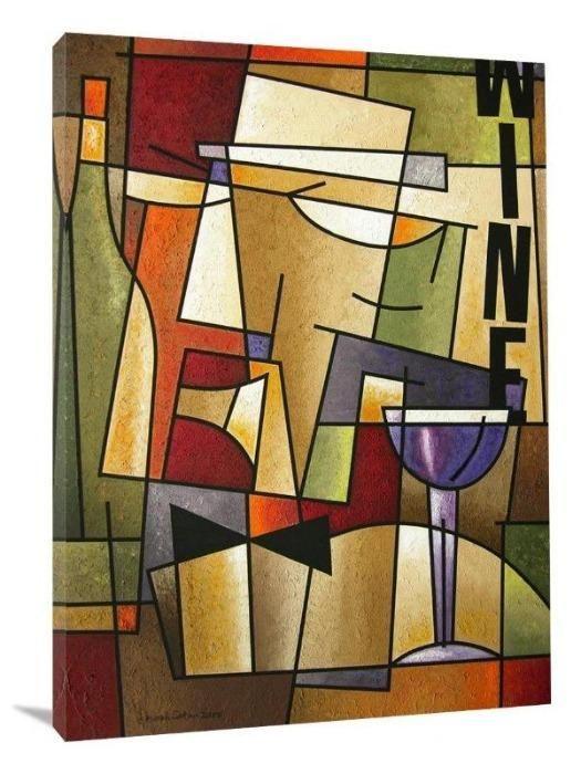 original abstract wine art canvas print