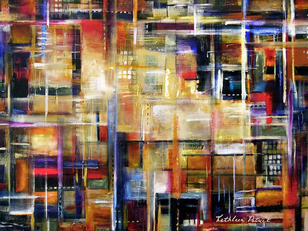 Abstract city lights canvas print