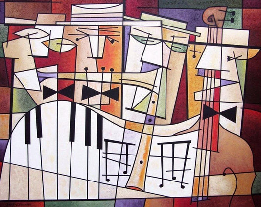 Music Art Print on Canvas - "Quartet - Chicago Skyline Art