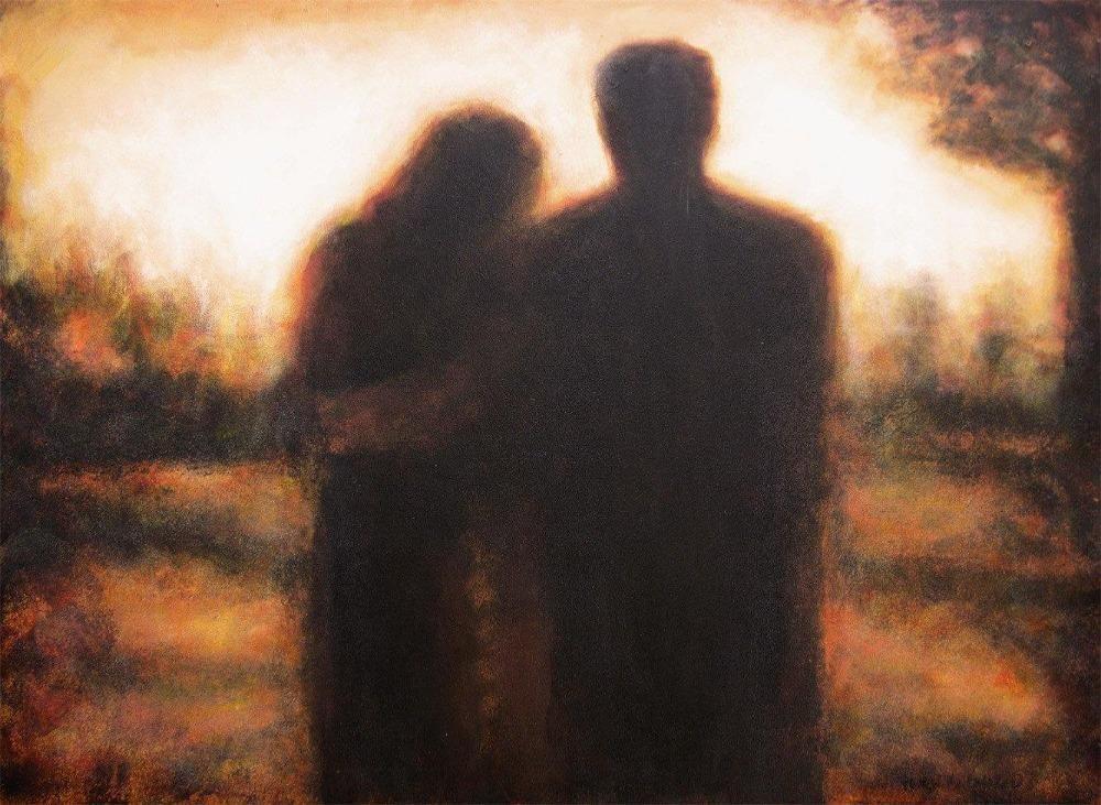 'Couples In Love'  painting - watching a sunset