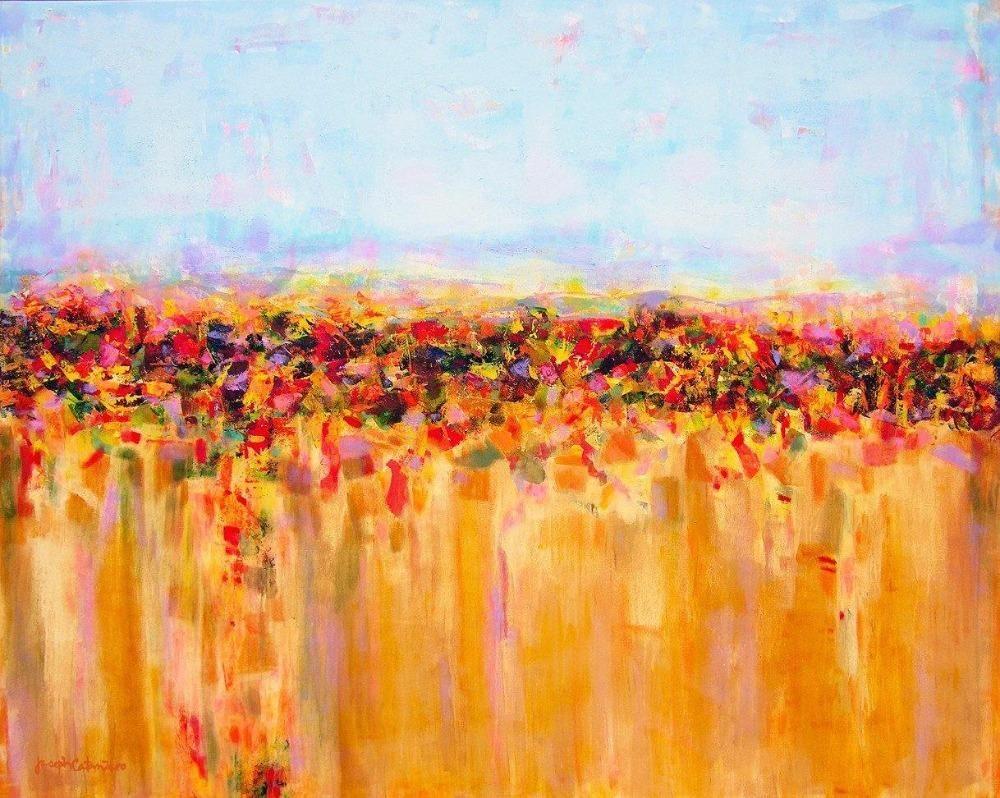 Modern Landscape Painting Print - Tuscan Fields