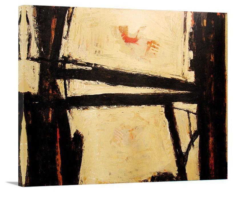 Large Abstract Canvas Print in Neutrals - "Pathways" 