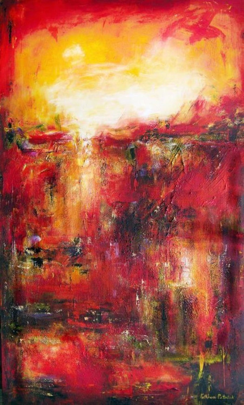 Contemporary abstract landscape print on canvas