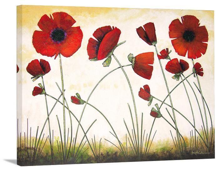 Red Poppy Painting - " Poppies in the Sun" - Print - Chicago Skyline Art