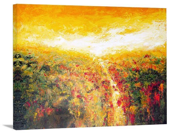 Contemporary Landscape Canvas Print - "As The Summer Sun Sets" - Chicago Skyline Art