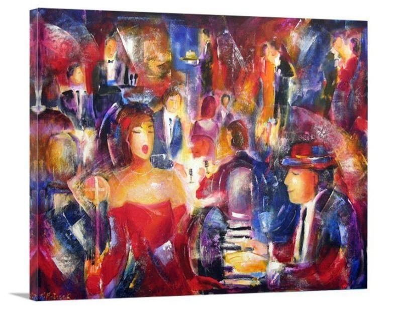 Music Art Print - "An Evening of Music, Dining and Dancing" - Chicago Skyline Art