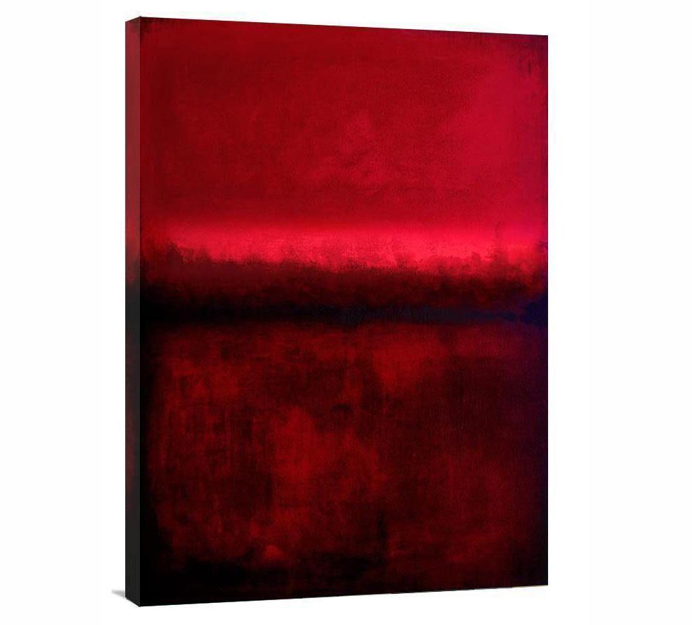 Red Abstract Art Canvas Print - "In Red Dreams" - Chicago Skyline Art
