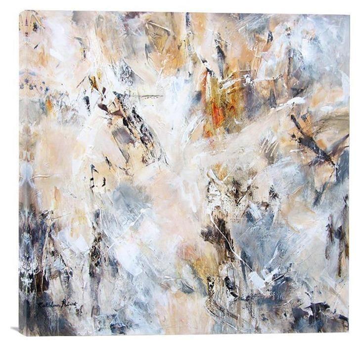 Abstract Canvas Print in Neutrals - "With Traces of Time" - Chicago Skyline Art