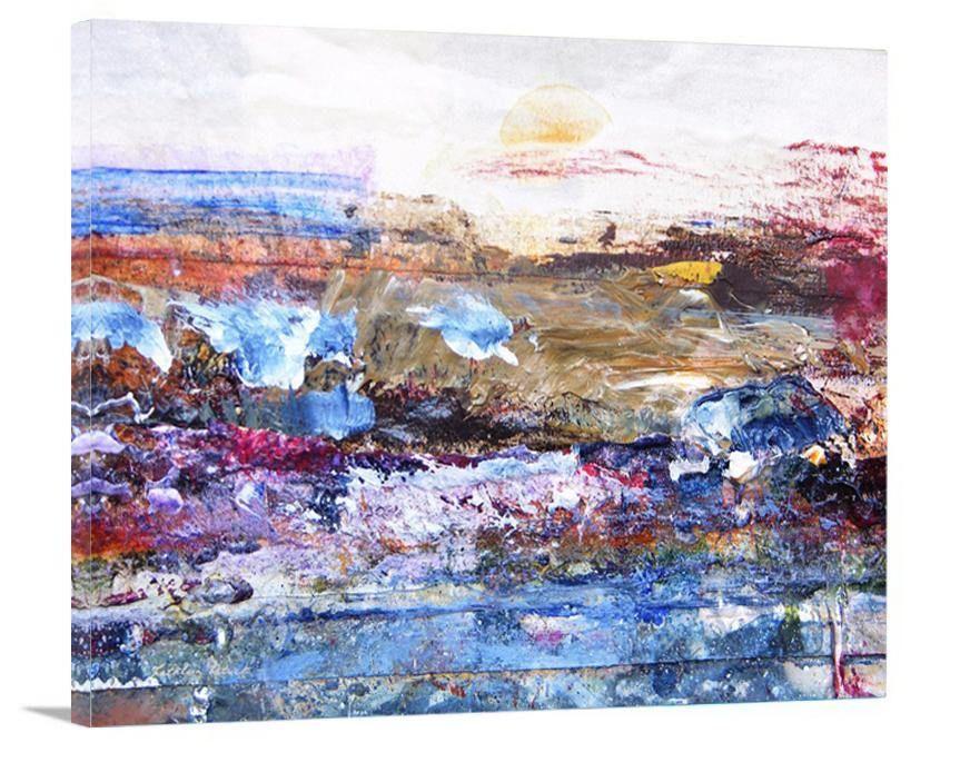 Abstract Landscape Painting Print - "A Day at the Beach" - Chicago Skyline Art