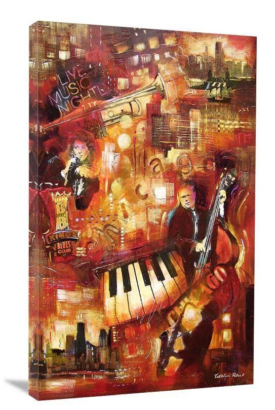 Chicago Cityscape Art Print  - "Chicago Blues" - Chicago Skyline Art