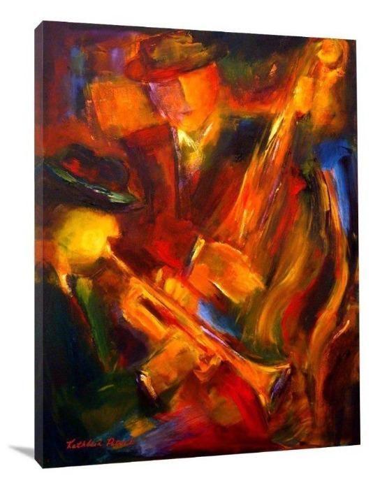 Jazz Art Canvas Print - "Jazz Duet" - Chicago Skyline Art