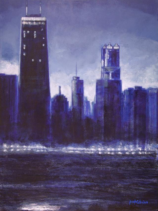 Chicago Skyline in Blue.