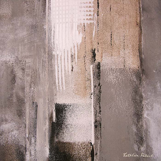 Neutral Abstract Cityscape Canvas Painting - "Urban Edge 2"