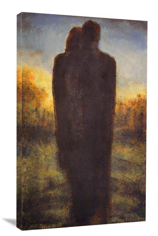 Couple Painting Print- "Autumn Sunset Today" - Chicago Skyline Art
