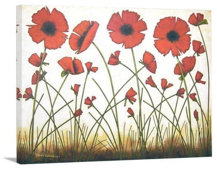 Red Poppy Art Canvas Print 