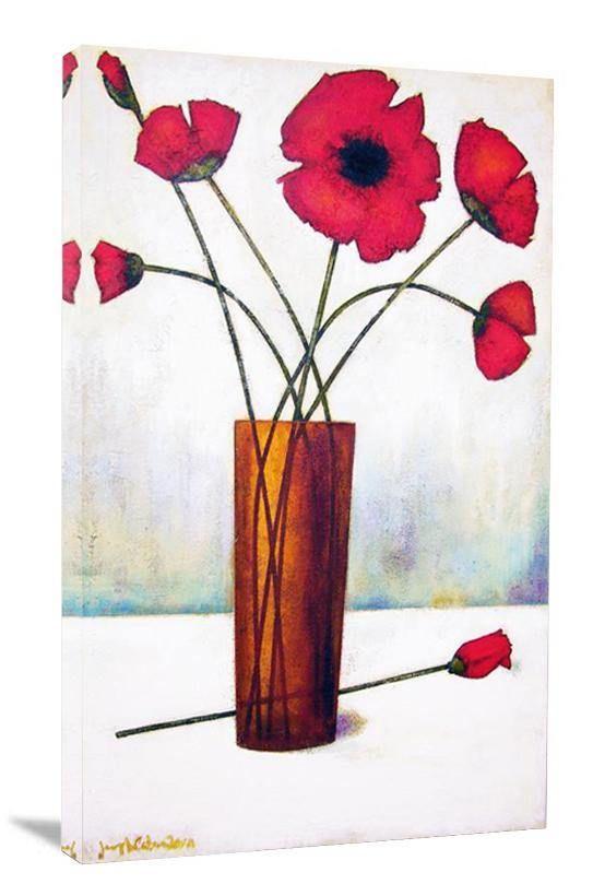 Poppy Canvas Print - Seven Poppies - Chicago Skyline Art