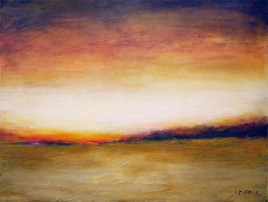 Large original landscape canvas art print - Autumn Horizon