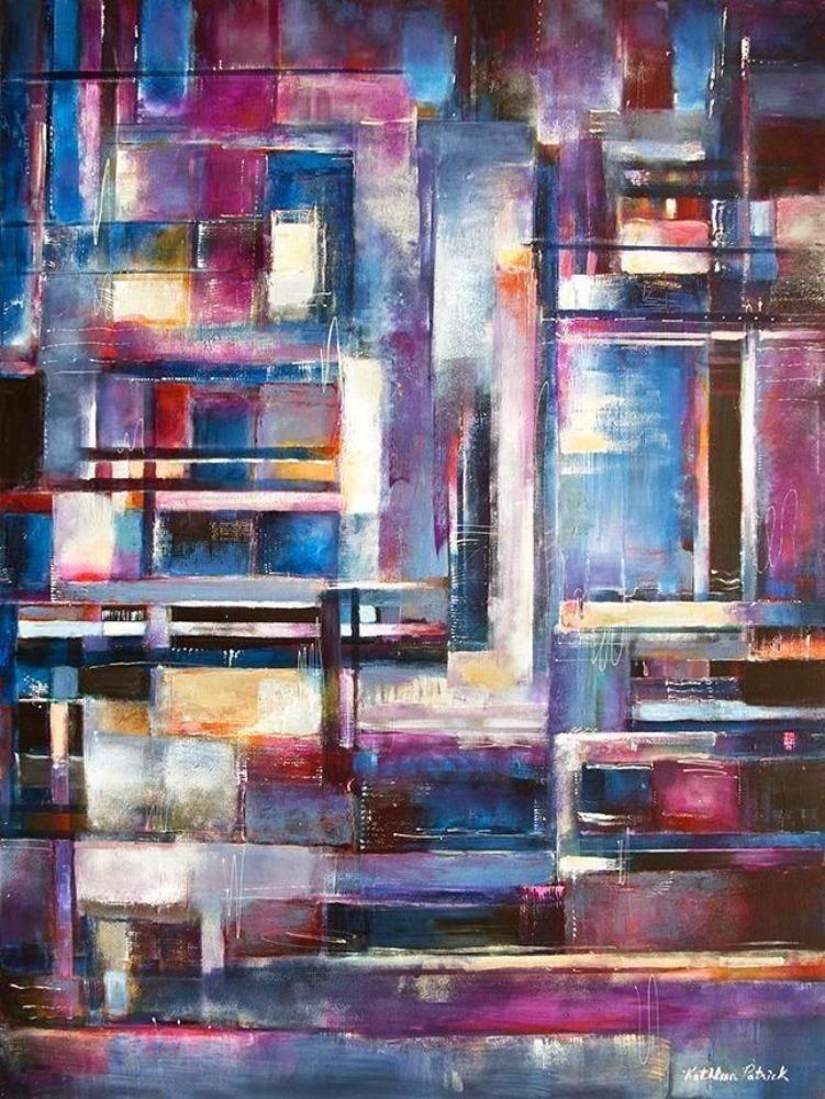 Abstract Cityscape Canvas Print - "In the City" - Chicago Skyline Art