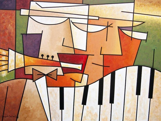 Musical Art Canvas Wrap Print - "Horn and Piano Duet"