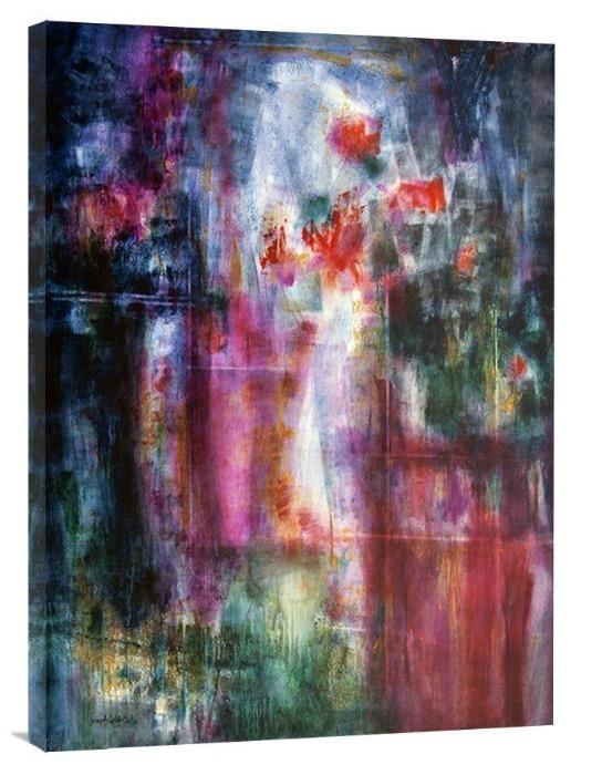Abstract Floral Art Canvas Print - "Garden Dreams" - Chicago Skyline Art