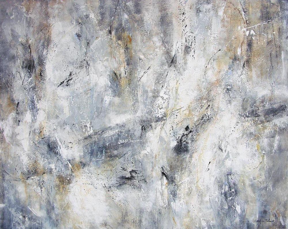 Neutral Abstract Canvas Wrap Print - "Traces of Time"