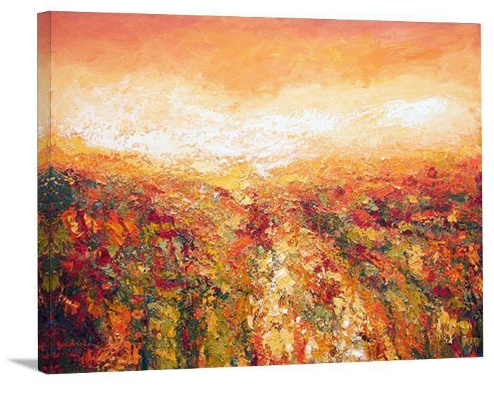 Contemporary Landscape Painting Print - "Autumn Fields" - Chicago Skyline Art