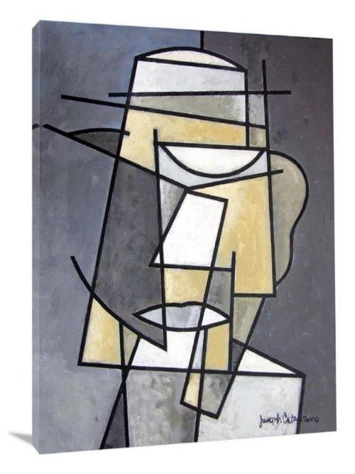 Abstract Canvas Print - Figurative Cubism  - "Mr. Man" - Chicago Skyline Art