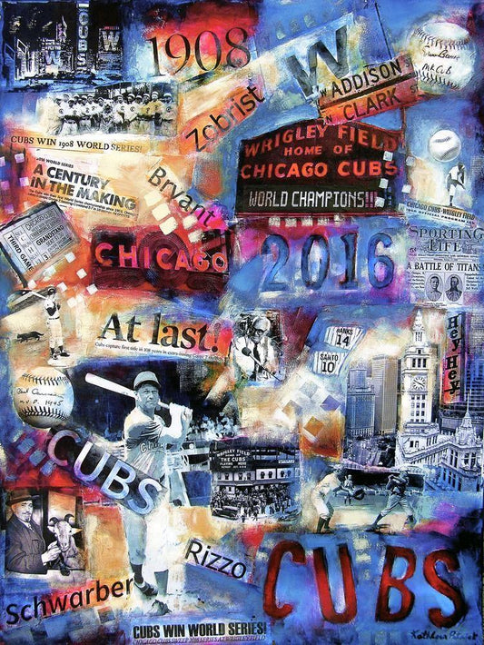 Chicago Cubs Painting -  Baseball Art -  Canvas Print 