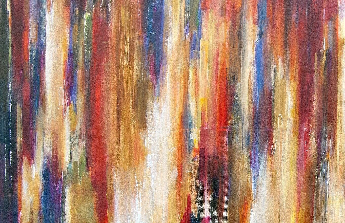 Large Colorful Abstract Painting -   "City Rhythms 2016"  48" x 60"  SOLD - Chicago Skyline Art