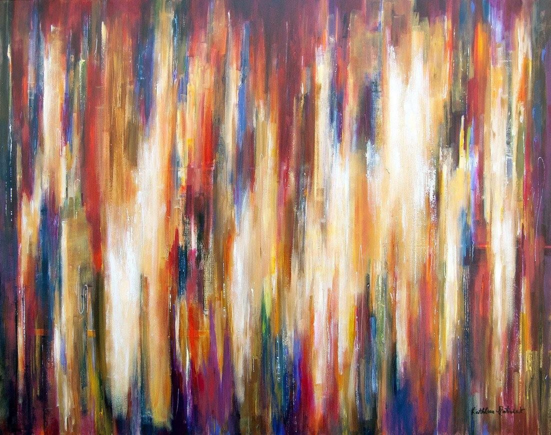 Large Colorful Abstract Painting -   "City Rhythms 2016"  48" x 60"  SOLD - Chicago Skyline Art