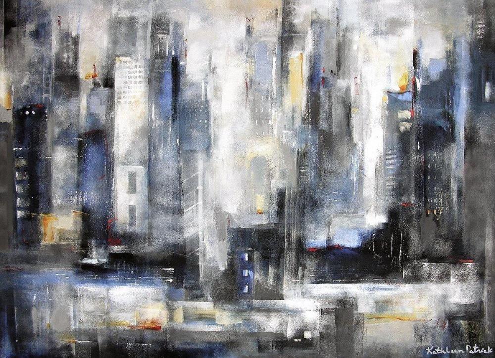 Abstract Skyline Print on Canvas "Within the City"