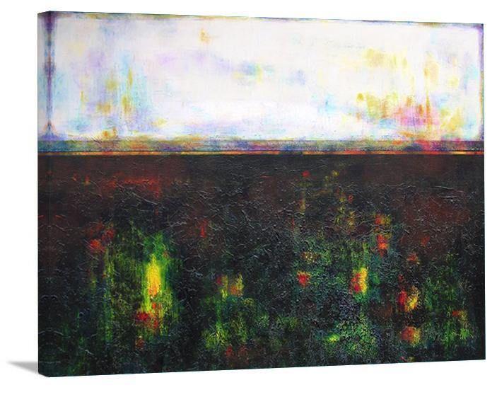 Contemporary Landscape Print on Canvas- "Springtime Fields" - Chicago Skyline Art