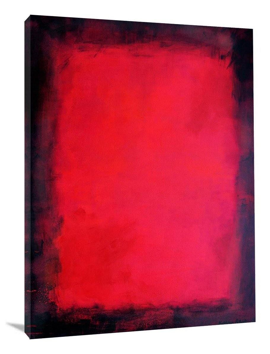 Red Abstract Art Painting Print- "The Light Within" - Chicago Skyline Art