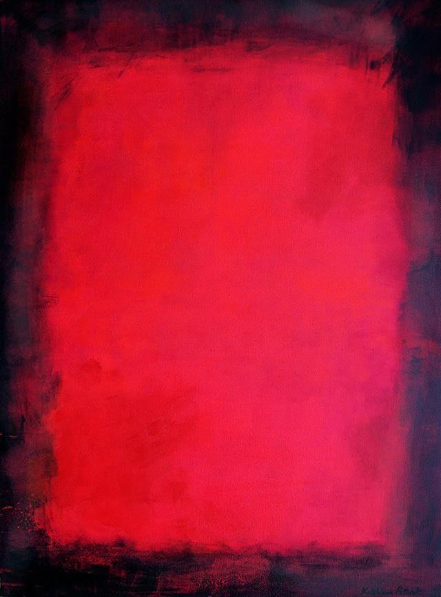 Red Abstract Art Painting Print- "The Light Within" - Chicago Skyline Art